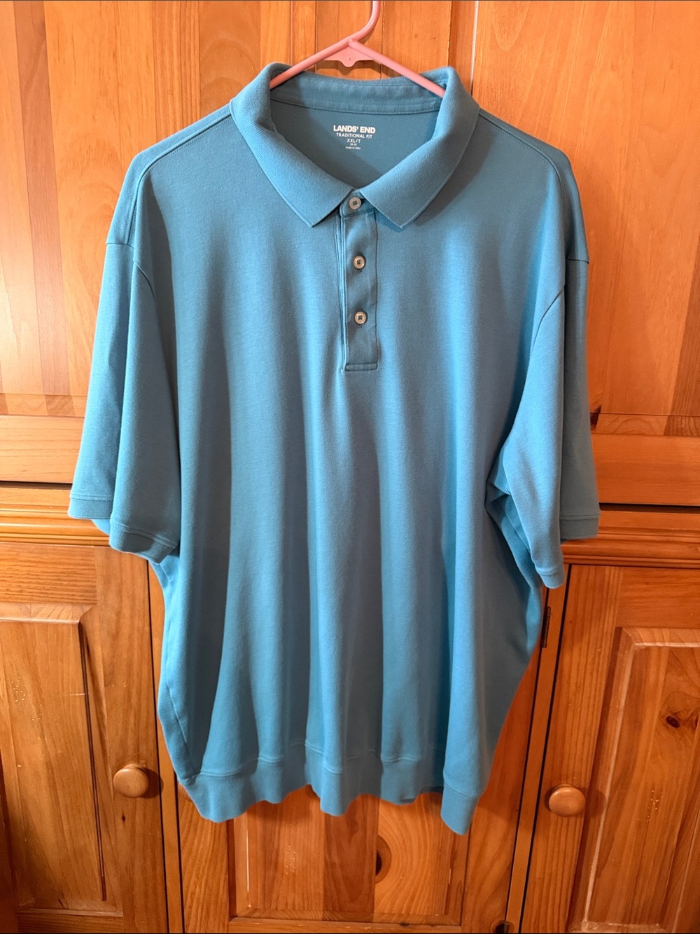 Lands' End Big & Tall Men's Short-Sleeve Polo - Teal